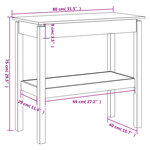 vidaXL Table console Blanc 80x40x75 cm Bois de pin solide
