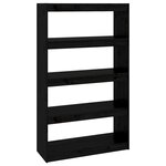 vidaXL Bibliothèque/Séparateur de pièce Noir 80x30x135 5 cm Pin massif