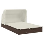 vidaXL Transat 2 places avec toit pliable marron 213x118x97 cm