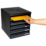 Module De Classement Modulo Ecoblack 5 Tiroirs Ouverts - Gris Foncé - Exacompta