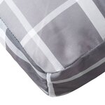 vidaXL Coussin de palette motif à carreaux gris tissu