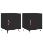 vidaXL Tables de chevet 2 Pièces noir 40x40x50 cm bois d’ingénierie