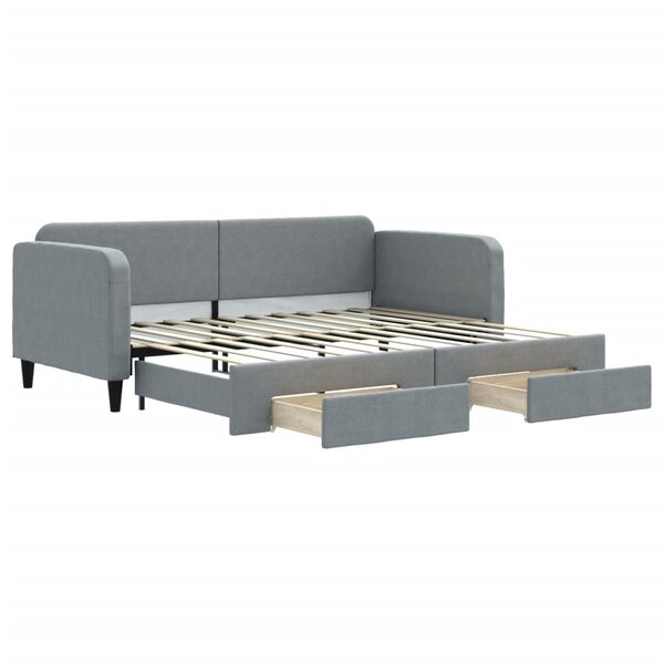 vidaXL Lit de jour avec gigogne et tiroirs sans matelas 90x200 cm
