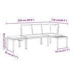vidaXL Ensemble de banc de jardin avec coussins 3 Pièces noir