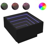 vidaXL Table basse avec LED noir 50x50x30 cm bois d'ingénierie
