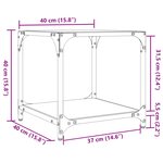 vidaXL Table basse avec dessus en verre noir 40x40x40 cm acier