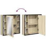 vidaXL Armoire à miroir de salle de bain chêne sonoma bois ingénierie