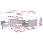 vidaXL Ensemble de canapés de jardin 12 pièces avec coussins gris en poly rattan acacia