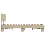 vidaXL Cadre de lit chêne sonoma 120x190 cm bois d'ingénierie et métal