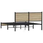 vidaXL Cadre de lit en métal sans matelas chêne sonoma 150x200 cm