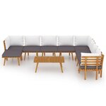 Salon de jardin meuble d'extérieur ensemble de mobilier 9 pièces avec coussins bois d'acacia solide 02_0017910