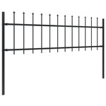 vidaXL Clôture de jardin avec dessus en lance Acier 13 6 x 0 6 m Noir