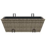 vidaXL Jardinières avec crochets 2 Pièces gris résine tressée