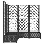 vidaXL Jardinière avec treillis noir 120x120x121 5 cm PP