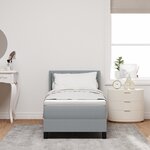 lit à sommier vidaXL avec matelas gris clair 80x200 cm tissu