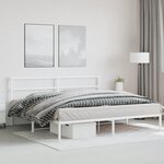 vidaXL Cadre de lit métal sans matelas et tête de lit blanc 200x200 cm