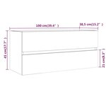 vidaXL Armoire de lavabo Chêne fumé 100x38 5x45 cm Bois d'ingénierie