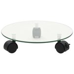 vidaXL Supports roulants à plantes 4 Pièces 28 cm Verre trempé Rond