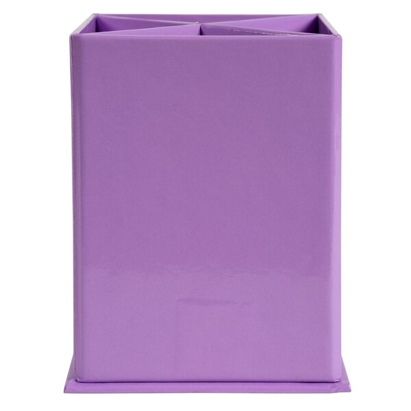 Pot À Crayons Carré 4 Compartiments Carton Aquarel - Mauve - X 8 - Exacompta
