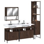 vidaXL Ensemble de meubles de salle de bain 4 Pièces Chêne marron