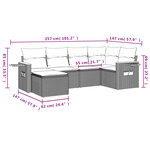 vidaXL Salon de jardin avec coussins 6 Pièces beige résine tressée