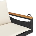 vidaXL Balancelle avec coussins noir 109x62x40 cm résine tressée