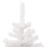 vidaXL Arbre de Noël hélicoïdal pré-éclairé et support blanc 180cm PVC