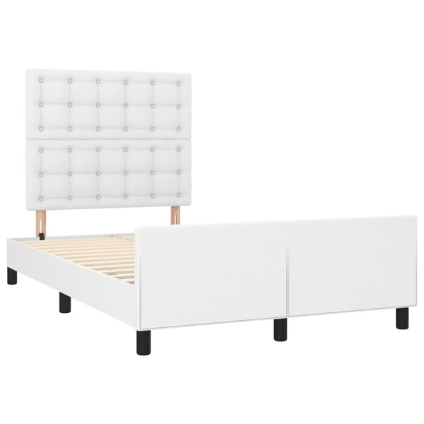 vidaXL Cadre de lit avec tête de lit blanc 120x190 cm similicuir