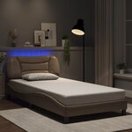 vidaXL Cadre de lit avec LED sans matelas cappuccino 100x200 cm