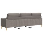 vidaXL Canapé 3 places avec oreillers décoratifs taupe 210 cm tissu