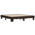 vidaXL Cadre de lit chêne marron 160x200 cm bois d'ingénierie et métal