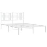 vidaXL Cadre de lit métal avec tête de lit blanc 140x190 cm