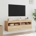 vidaXL Meubles TV muraux lumières LED 2 Pièces chêne sonoma 60x30x40 cm