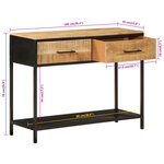 vidaXL Table console 100x35x76 cm bois massif de manguier et fer