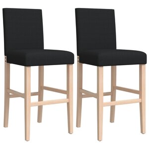 vidaXL Chaises de bar lot de 2 bois massif d'hévéa et tissu