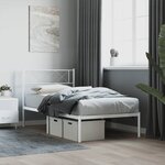 vidaXL Cadre de lit métal sans matelas avec tête de lit blanc 80x200cm