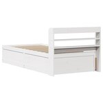 vidaXL Cadre de lit avec tête de lit blanc 75x190cm bois de pin massif