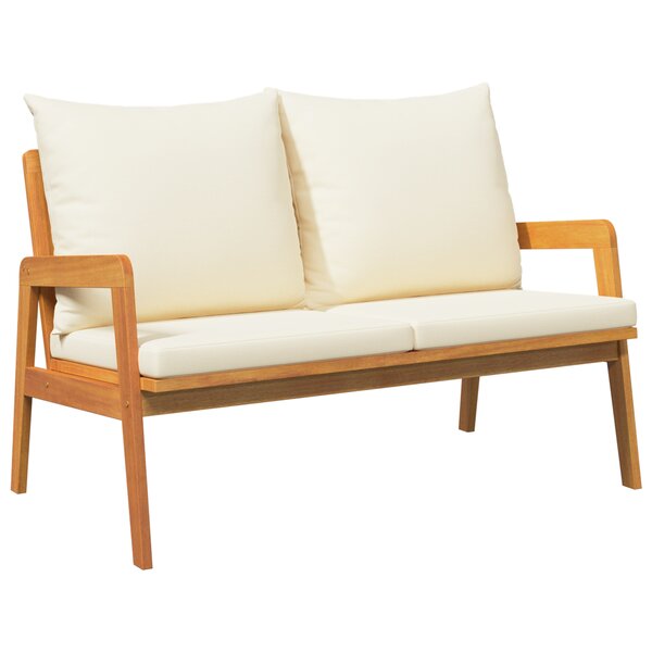 vidaXL Banc de jardin avec coussins 115x65x71 cm Bois d'acacia massif