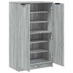 vidaXL Meuble à chaussures Sonoma gris 59x35x100 cm Bois d'ingénierie