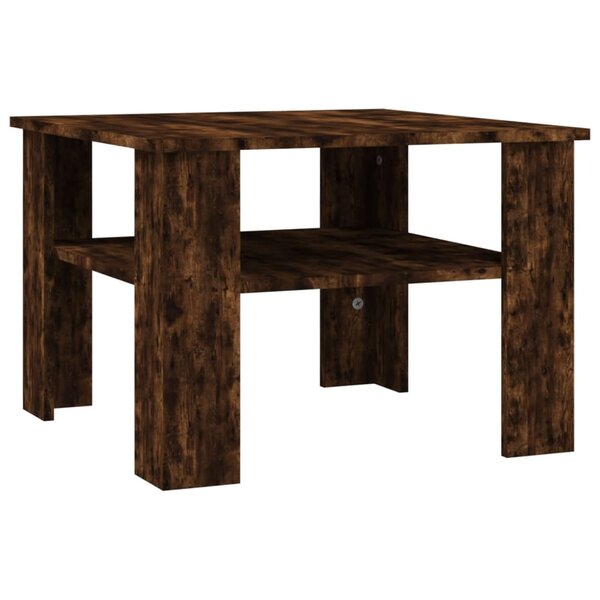 vidaXL Table basse Chêne fumé 60x60x42 cm Bois d'ingénierie