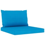 vidaXL Salon de jardin 6 Pièces avec coussins bleu clair Pin imprégné