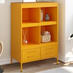 vidaXL Buffet haut jaune moutarde 68x39x101 5 cm acier laminé à froid