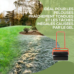 Rouleau à gazon jardin en acier avec poignée dim. 59L x 32l x 107H cm lestage max. 38 L rouge noir