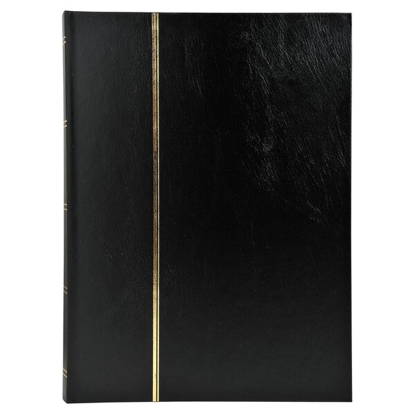 Album De Timbres Simili-cuir 48 Pages Noires - 22 5x30 5 Cm - Noir - Exacompta