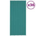 vidaXL Panneaux de toiture 36 Pièces Acier galvanisé Vert 100x45 cm