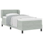 Lit à ressort vidaXL avec matelas Gris clair 90x200 cm Velours