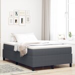 vidaXL Lit à ressorts tapissier Gris Foncé 120x200 cm Tissu en velours côtelé