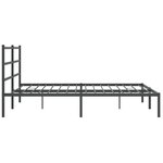 vidaXL Cadre de lit métal sans matelas avec tête de lit noir 183x213cm