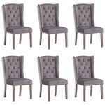 vidaXL Chaises à manger lot de 6 gris velours