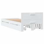 vidaXL Cadre de lit avec tête de lit blanc 90x200 cm bois d'ingénierie